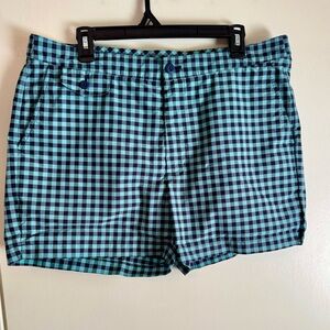 Brooks Brothers Gingham Swim Shorts Adjustable Waist Size 36